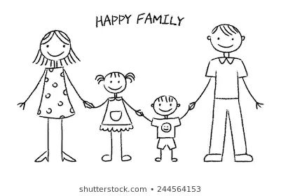 Family Sketch Images, Stock Photos & Vectors | Shutterstock Family Sketch, Stick Drawings, Stick Family, Children Sketch, Stick Figure Drawing, Family Drawing, Tattoo Outline, Outline Drawings, Cute Easy Drawings