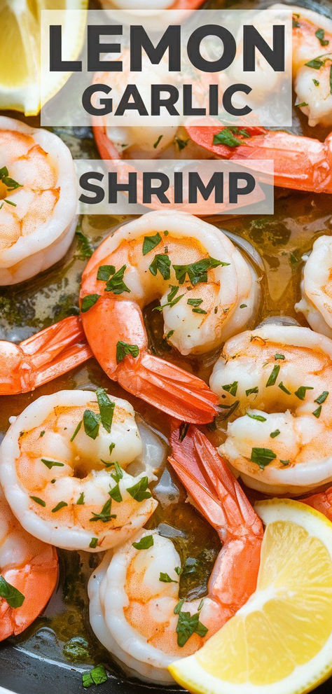 Lemon Garlic Shrimp: a quick and flavorful dish ready in minutes! Juicy shrimp cooked in a buttery, zesty lemon garlic sauce—perfect for a weeknight dinner or as a tasty appetizer. Lemon Garlic Shrimp Marinade, Easy Way To Cook Shrimp, Frozen Cooked Shrimp Recipes Easy, Pre Cooked Shrimp Recipes Easy, Raw Shrimp Recipes Easy, Precooked Shrimp Recipes, Raw Shrimp Recipes, Ways To Cook Shrimp, Frozen Cooked Shrimp