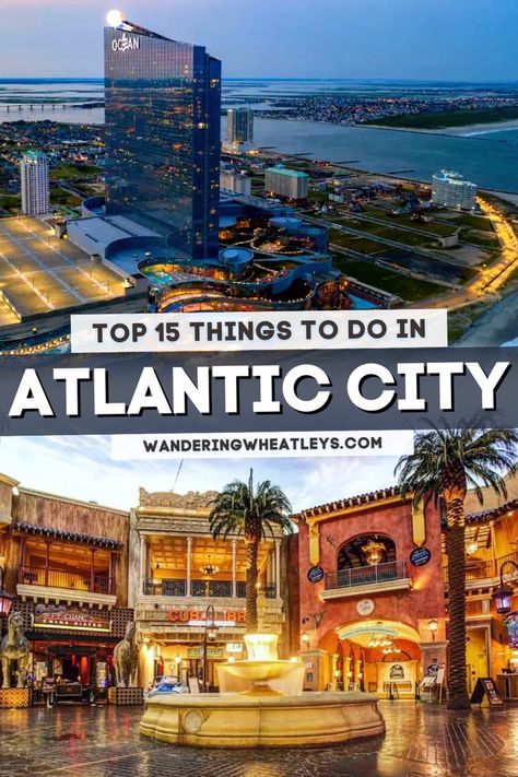 15 Best Things to Do in Atlantic City! Are planning a New Jersey vacation? In this Atlantic City travel guide you'll find all the top things to do & where to eat and shop! | things to do in New Jersey | Atlantic City attractions | Atlantic City activities | where to eat in Atlantic City | shopping in Atlantic City | New Jersey travel | Atlantic City nightlife | Atlantic City vacation | where to drink in Atlantic City | New Jersey sights | Atlantic City restaurants | #AtlanticCity #NewJersey #USA Atlantic City Restaurants, New Jersey Travel, City Activities, City Nightlife, Atlantic City Boardwalk, Atlantic City New Jersey, City Vacation, City Restaurants, Casino Resort