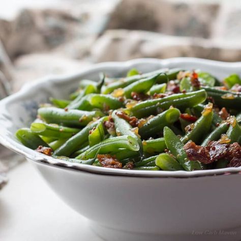 Sweet and Sour German Green Beans with Bacon and Onions Sweet And Sour Green Beans With Bacon, German Green Beans, Green Beans Bacon Onion, Acv Water, Sweet And Sour Recipes, Keto Veggies, Beans With Bacon, Southern Greens, Wellness Food