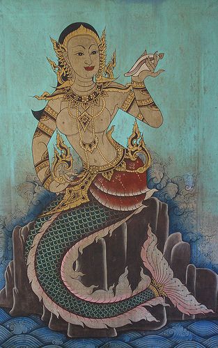 thai mermaid Asian Mermaid, Thai Mural, Asian Mermaid Art, Mucha Mermaid, Mucha Mermaid Art Nouveau, Thailand Art, Fantasy Mermaids, Mermaid Fairy, Mermaid Pictures