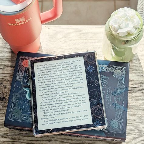 My favorite way to start the morning 🍵📖 . . . Kindle & Kobo skins link in bio 🧡 #kindleaccessories #kindle #paperwhite #bookstagram #decoratekindle #booktok #kindleoasis #kindleskins #kindledecals #kindleunlimited #kindlestickers #kindlepaperwhite #smallbusiness #womanowned #kobo #ereader Kindle Bookstagram, Kindle Aesthetic, Kobo Ereader, Kindle Oasis, Digital Reading, Kindle Paperwhite, June 1, Kindle Unlimited, Kindle Reading