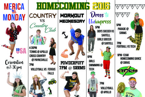 Homecoming Dress Up Days Poster Student Council High School Dress up Week School Spirit Dress Up Days, Homecoming Days Spirit Weeks, Frat Vs Farmer Spirit Week, Hoco Dress Up Days Ideas For School, Fun Dress Up Days For School, Dress Up Day Themes, Ffa Week Dress Up Days, High School Spirit Days, Spirit Day Themes High School