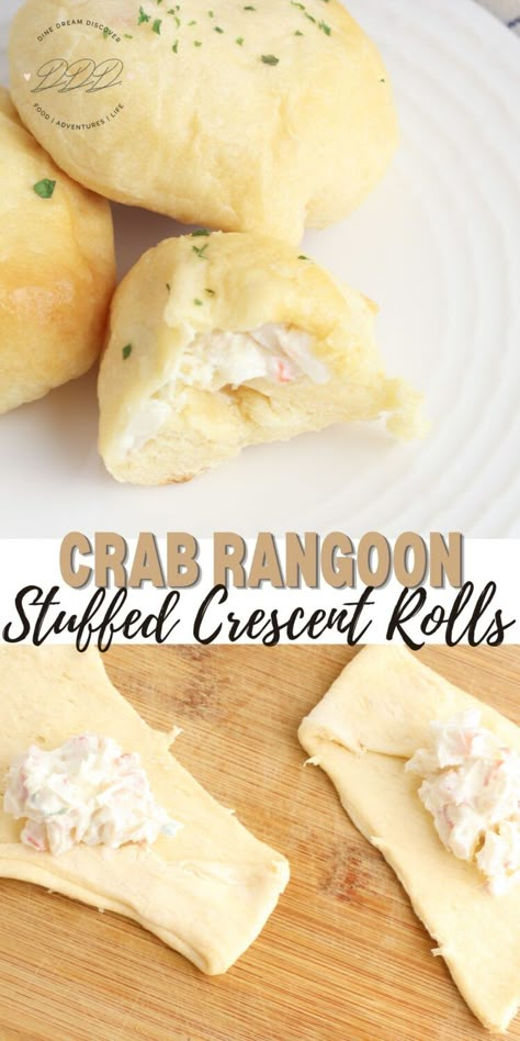 Crab Rangoon Cheese Bread, Crab Rangoon Recipe Easy, Crab And Cream Cheese Crescent Rolls, Crescent Roll Goat Cheese Appetizers, Crab Rangoon Roll Ups, Crab Crescent Rolls, Crab Crescent Rolls Appetizers, Crab Rangoon Crescent Rolls, Croissant Rolls Ideas