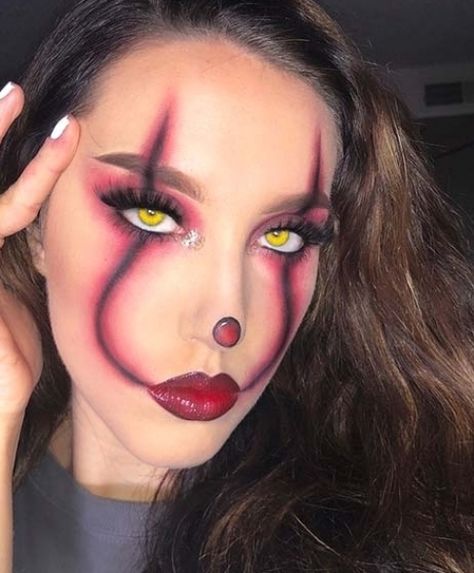 Scary Pennywise, Pennywise Makeup, Halloween Makeup Clown, Holloween Makeup, Halloween Makeup Pretty, Halloween Clown, Amazing Halloween Makeup, Halloween Makeup Scary, Halloween Eyes