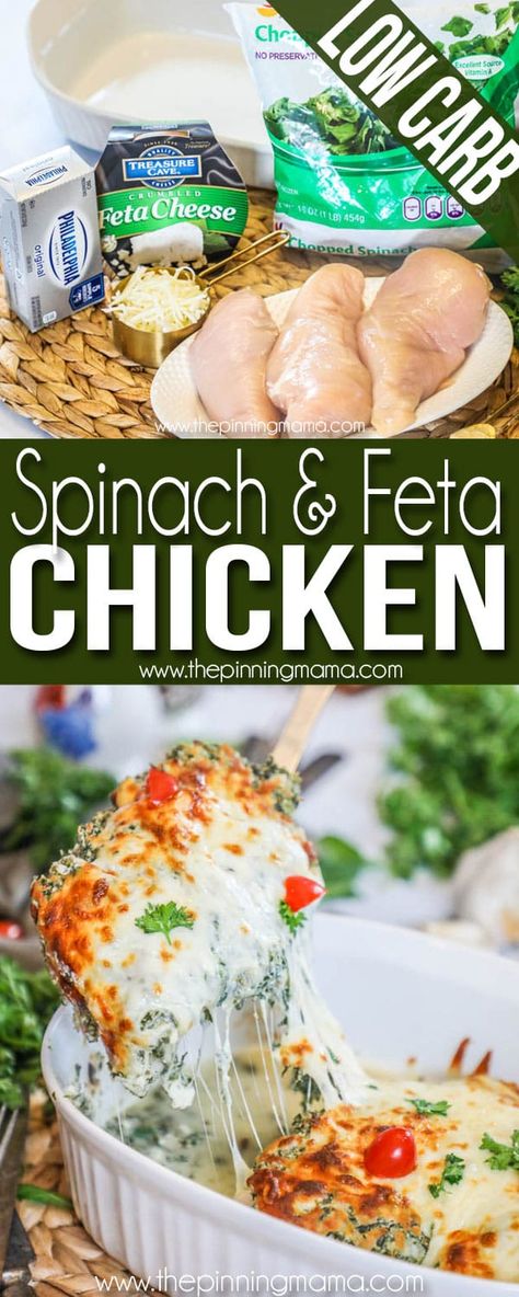 Spinach And Feta Chicken, Spinach Feta Chicken, Chicken With Spinach, Feta Cheese Recipes, Feta Chicken, Spinach Feta, Boiled Egg Diet Plan, Best Low Carb Recipes, Low Carb Diet Recipes