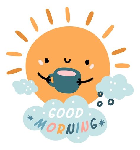 Good Morning Kawaii, Good Morning Gif Funny, Happy Friday Morning, Good Morning Gif Images, Cute Good Morning Gif, Morning Clouds, Xmas Images, Coffee Quotes Morning, Hot Cup Of Coffee