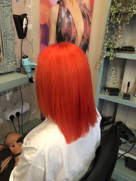 Bright coral/orange hair using wella colour create dyes Coral Orange Hair, Coral Hair, Hair Orange, Wella Color, Colour Ideas, Orange Coral, Dye My Hair, Red Hair Color, Orange Hair