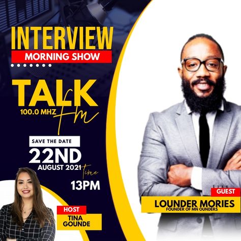 Radio Talk Show Flyer Design, Radio Interview Poster, Interview Flyer Design, Talk Show Flyer Design, Talk Show Poster Design, Interview Poster, Podcast Cover Art, Radio Interview, Small Business Instagram