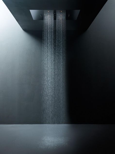 False ceiling shower head rainfall // double cascade // mist spray by Aquaelite Contemporary Luxury Bathroom, Rock Shower, Ceiling Shower Head, Luxury Shower, Rainfall Shower Head, Rainfall Shower, False Ceiling, Rain Shower, Shower Systems