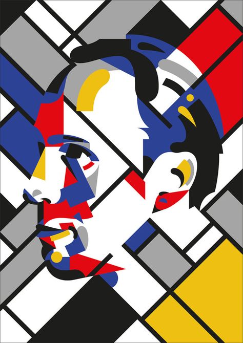 Piet Mondrian Artwork, Piet Mondrian Painting, Color Art Lessons, Character Prints, Theo Van Doesburg, Mondrian Art, Gerrit Rietveld, Geometric Sculpture, Digital Abstract