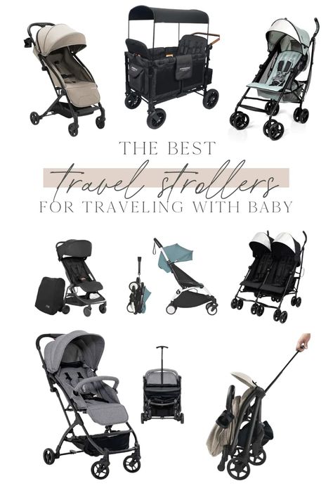 The Best Travel Strollers to add to your baby registry, lightweight compact travel stroller, best strollers for traveling with a baby. Best Travel Stroller, Best Stroller, Traveling With A Baby, Baby Registry Must Haves, Stroller Reviews, Travel Stroller, Baby Blog, Baby Trend, Stroller Accessories