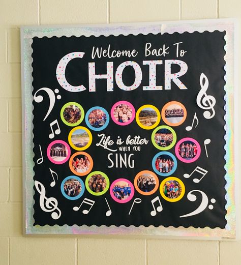 Choir Bulletin Boards, Music Room Bulletin Boards, Teaching Choir, Music Classroom Bulletin Boards, Music Education Quotes, Choir Classroom, Music Education Lessons, Middle School Choir, Music Bulletin Board