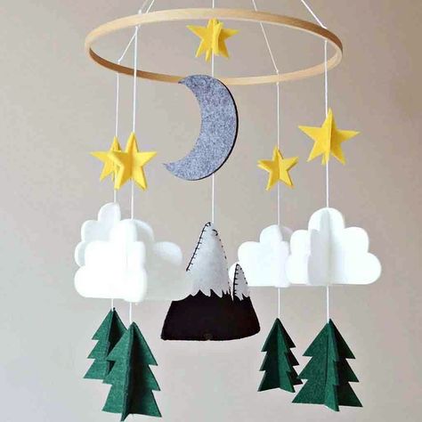 Accessories you need in your adorable woodland nursery— Baby Crib Mobile Hanging Ornament Mobile Decoration, Hanging Crib Mobile, Night Nursery, Crib Accessories, Hanging Crib, Woodland Mobile, Girl Woodland, Cot Mobile, Girl Cribs