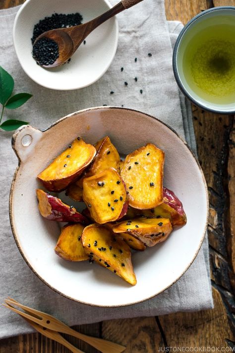 Japanese Sweet Potatoes, Sweet Potato Snacks, Just One Cookbook, Japanese Sweet Potato, Easy Japanese Recipes, Candied Sweet Potatoes, Japanese Recipes, Savory Chicken, Japanese Sweet