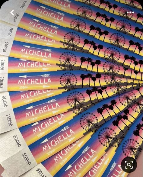 Festival Bday Party, Baby Chella Party, Cochella Theme Birthday Party, Coachella Themed Birthday Party, Coachella Activities, Coachella Wristbands, Cochella Party Theme Decor, Festival Themed Party Birthday, Coachella Deco