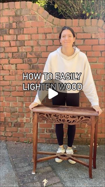 Light And Dark Wood Furniture Together, Wood Bleach, Dark Table, Dark Wood Table, Furniture Build, Dark Wood Furniture, Organize Home, Upcycle Furniture, Bleached Wood