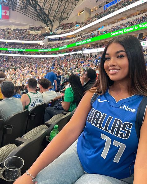 Mavs Game at the American Airlines Center American Airlines Center, Dallas Mavericks, American Airlines, Airlines, Dallas, Sports Jersey, Chanel, On Instagram, Instagram