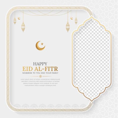 Eid Mubarak Golden Luxury Islamic Social Media Post with Arabic Style Pattern and Photo Frame Islamic Social Media Design, Eid Social Media Post, Eid Mubarak Social Media Post, Eid Mubarak Post, Cover Page Template Word, Template Undangan, Eid Mubarak Design, Islamic Banner, Eid Mubarak Photo