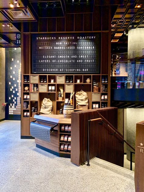 The Starbuck's Reserve Roastery NYC Experience - Lyssy in the City Starbucks Reserve Design, Starbucks Cafe Interior, Starbucks Interior Design, Starbucks Store Design, Starbucks Roastery, Starbucks Interior, Starbucks Reserve Roastery, Starbucks Cafe, Starbucks Shop