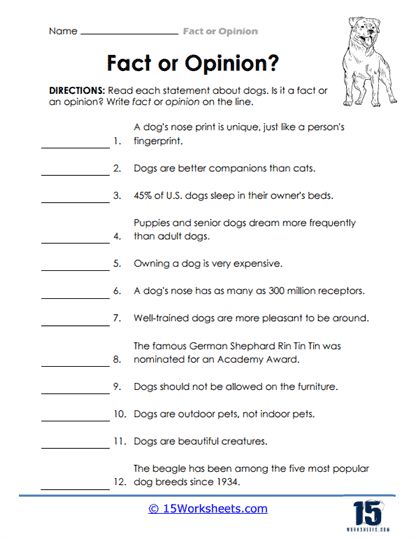 Fact And Opinion Worksheet, Dog Nose Print, Reading Facts, Holiday Science, Kindergarten Social Studies, Fact And Opinion, English Grammar Worksheets, Dog Nose, Reading At Home