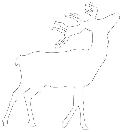 Deer Silhouette Painting, Deer Drawing Easy, Reindeer Outline, Deer Outline, Deer Coloring Pages, Deer Drawing, Christmas Reindeer Decorations, Woodland Deer, White Deer