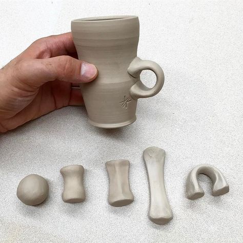 The many steps in my single finger mug handle. . . . . . . #mugshotmonday #ceramics #pottery #handlethis #singlefingermug Clay Handles, Ceramic Handles, Mug Handle, Pottery Form, Pottery Videos, Ceramic Techniques, Hand Built Pottery, Clay Mugs, Pottery Tools