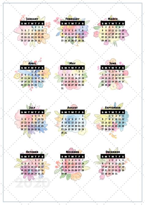 Free Printable 2020 Calendar Stickers For Your Bullet Journal - Cute Freebies For You Stickers For Scrapbook Free Printables, Journal Stickers Free Printable Aesthetic, Journal Stickers Free Printable, Calendar Bujo, Unicorn Planner, Future Log, Bullet Journal Setup, Bullet Journal Printables, Free Printable Stickers