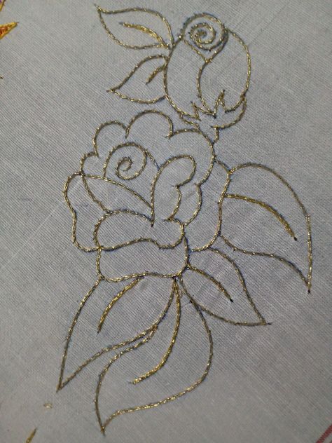 Chain Work Embroidery, Nib Painting Designs, Aari Motif Designs Simple, Zari Thread Design In Aari, Aari Work Tracing Patterns Flower, Aari Design Pattern Drawing, Zardosi Embroidery Motif Simple, Aari Work Designs Sketch, Saree Work Design Embroidery