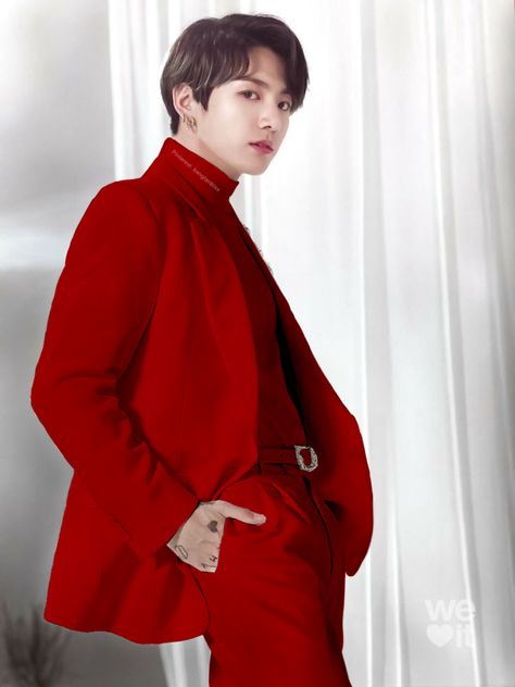 Jungkook Red Aesthetic, Cute Red Aesthetic, Jungkook Red, Red Tuxedo, Baby Ganesha, Lara Jean, Park Jimin Bts Wallpaper, Icon Wallpaper, Ganesh Images