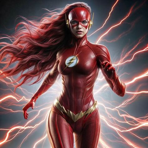 Lightning in Heels: The Flash Reimagined as a Woman ⚡ | AI Generated Images . Description: Witness the electrifying transformation of The Flash like never before! This stunning AI-generated image showcases a powerful reimagining of the fastest hero alive as a fierce woman. Perfect for fans of superhero art and digital creativity, this unique piece captures the speed, power, and grace of The Flash in a fresh, compelling way. Dive into the future of heroism with this must-see artwork, crafted ... Jesse Quick, Flash Superhero, Superhero Cosplay, Fierce Women, Female Superhero, Into The Future, Superhero Art, The Flash, The Future