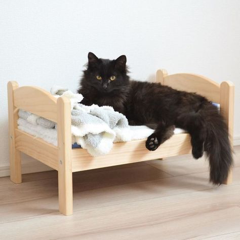 IKEA Sells Mini Beds For Children's Toys, People Buy Them For Their Cats (30 Pics) Ikea Cat Bed, Diy Cat Shelves, Ikea Doll Bed, Ikea Cat, Cat Climbing Wall, Cama Ikea, Pet Bed Furniture, Ikea Toys, Diy Cat Bed