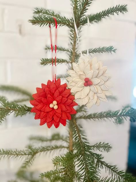 Pumpkin Seed Poinsetta | Hometalk Diy Pumpkin Seeds, Ornament Garland Diy, Pumpkin Seed Crafts, Red Crafts, Ornament Garland, Diy Christmas Tree Ornaments, Pumpkin Seed, Diy Pumpkin, Diy Garland