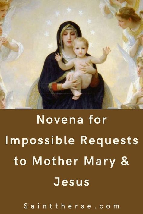 Novena for Impossible Requests to Mother Mary & Jesus #PowerfulPrayer #Catholic #MotherMary Rosary Mary Blessed Mother, Novena For Impossible Requests, Faith Binder, Novena Prayers Catholic, Catholic Saints Prayers, Manifestation Prayer, Catholic Prayers Daily, Hail Holy Queen, Prayer For Mothers