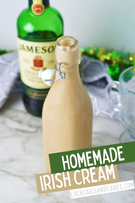 Make your own homemade Irish Cream! This copycat Baileys is perfect for cocktails, coffee, and more. Home Made Baileys, Homemade Baileys Irish Cream, Fruit Cake Recipe Christmas, Irish Cream Recipe, Homemade Baileys, Homemade Irish Cream, Fruit Cake Recipe, Jameson Irish Whiskey, Liqueurs Recipes