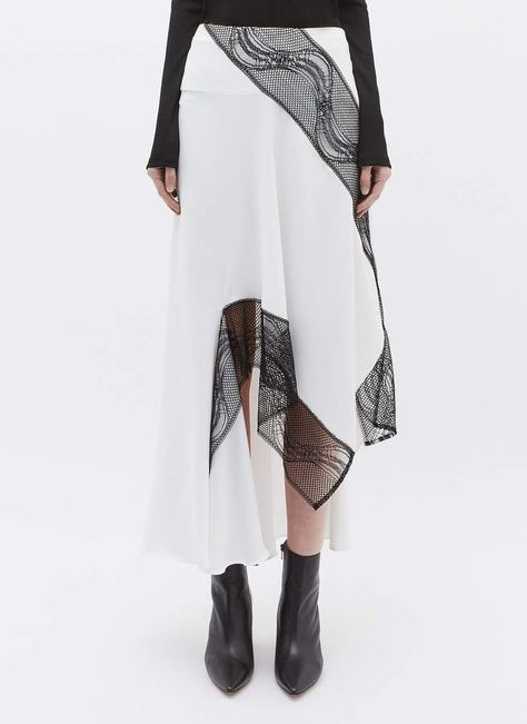 Christopher Esber 'Eclipse' lace panel asymmetric skirt Asimetric Skirt, Elegant Minimalism, Asymmetric Skirt, Spring 2025, Christopher Esber, Asymmetrical Skirt, Vogue Italia, Lace Making, Lace Panelled