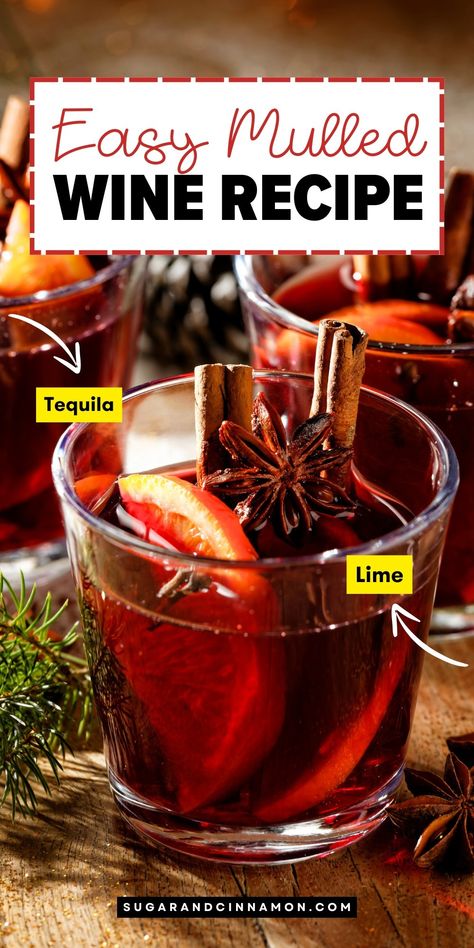 Mulled Wine Recipe | Sugar&Cinnamon Hot Spiced Wine Recipe, Mulling Spice Recipe Wine, Hot Wine Recipe, Rose Wine Recipes, Simple Mulled Wine Recipe, Pecan Pie Cookies Recipe, Sweet Potato Recipes Healthy, Mulled Wine Recipe, Wine Recipe