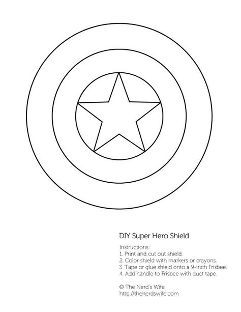 DIY Captain America Shield Free Printable - The Nerd's Wife Diy Captain America Shield, Shield Template, Captain America Birthday Party, Captain America Party, Captain America Birthday, Marvel Birthday Party, Marvel Party, America Party, Superhero Crafts