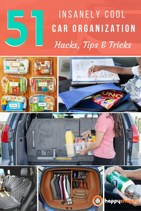 51 Insanely Cool Car Organization Hacks, Tips & Tricks. Featuring Tips by @byjillee, @familyfocusblog, @organize365, @4knines Van Trunk Organization, Living In Your Car Hacks, Car Comfort Ideas, Car Renovation, Suv Living, Car Organization Ideas, Cars Tips, Car Organization Hacks, Mesh Ceiling