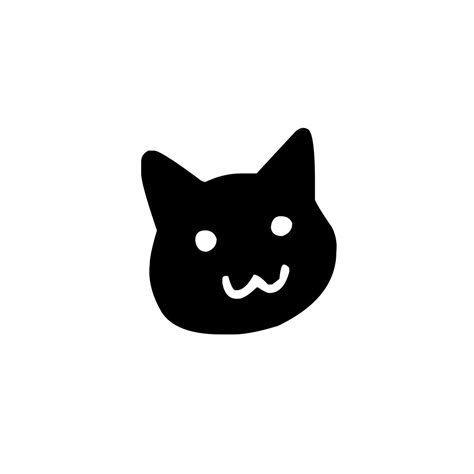 Black Cat Chibi, Black Cat Icon, Rp Overlay, Black Cat Png, Wall Drawings, White And Black Cat, Face Icon, Cat Vector, Swag Cartoon