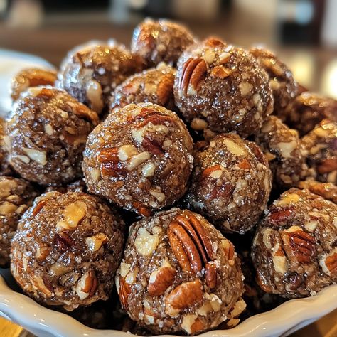 No Bake Pecan Cookies, Pecan Pie Cake Pops, Pecan Pie Bourbon Balls, Date Pecan Balls, Pecan Rum Balls, Nanas 3 Ingredient Pecan Log, Pecan Pie Cheese Ball, Pecan Pie Cheeseball, Pecan Balls 4 Ingredient