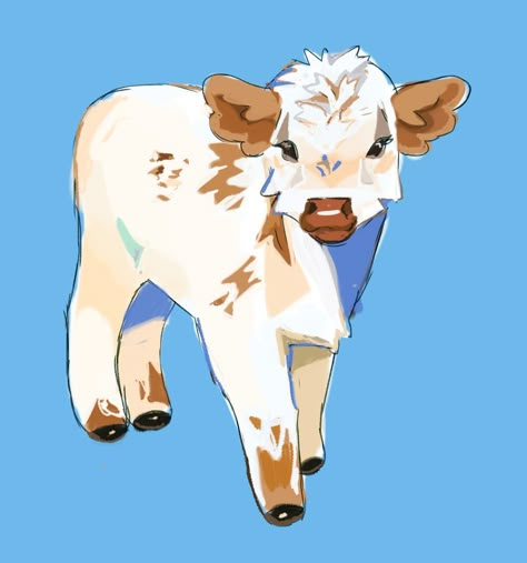 Cow Oc, Little German Boy, Cow Sketch, Highland Calf, Cow Drawing, Cartoon Cow, Animal Reference, Animal Drawing, Cow Art