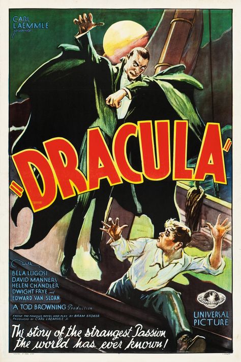 Dracula, Bela Lugosi, film poster, horror movie, 1931 Dracula Movie Poster, Dracula Movie, Dracula 1931, Old Movie Poster, Vintage Films, Horror Vintage, Bela Lugosi, Retro Posters, Retro Film