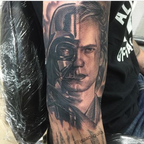 Anakin skywalker Star Wars tattoo Anakin Skywalker Tattoo, Skywalker Tattoo, Disney Tattoos For Men, Sith Tattoo, Vader Tattoo, Star Wars Tattoo Sleeve, Darth Vader Tattoo, Star Wars Theories, Healed Tattoo