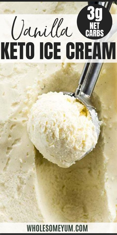 Best Sugar-Free Low Carb Ice Cream Recipe (No Churn) - 4 Ingredients - See how to make keto ice cream with just 4 ingredients! It's the best sugar-free low carb ice cream recipe I've ever made. You won't believe how EASY it is to make this keto friendly ice cream recipe. #wholesomeyum #keto #lowcarb #ketoicecream #dessert #sugarfreedessert Ice Cream Recipe No Churn, Keto Ice Cream Recipe, Mediterranean Vegetarian, Low Carb Ice Cream Recipe, Keto Friendly Ice Cream, Sugar Free Ice Cream, Ice Cream Recipes Machine, Low Carb Ice Cream, Wholesome Yum