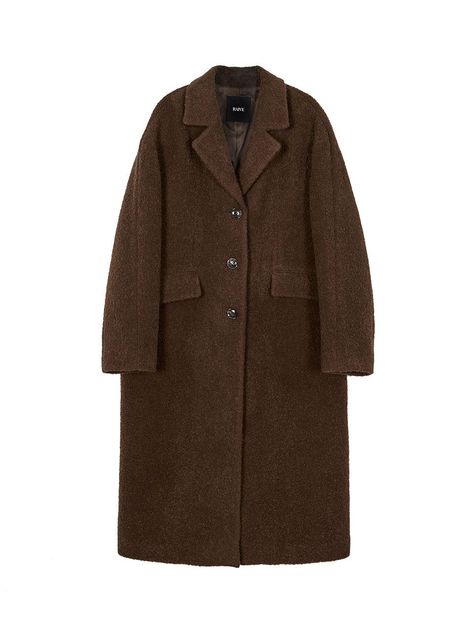 Boucle Long Coat, Brown Korean Coat, Wide Coat, Brown Coats, Long Brown Coat, Brown Trench Coat, Single Breasted Coat, Thick Sweaters, Fashion Victim, Brown Coat