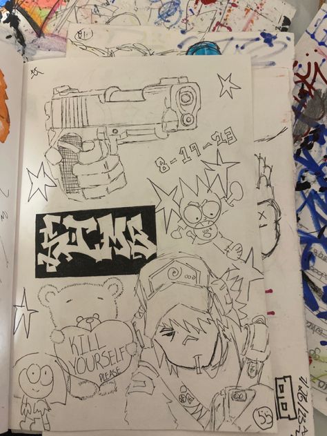 Graffiti Sketch Ideas, Graffiti Doodles Ideas, Graffiti Sketchbook, Desk Drawing, Graffiti Sketch, Graff Art, Graffiti Doodles, Graffiti Style Art, Sketchbook Art Journal