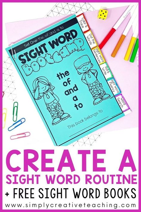 Engage your students with a simple and effective sight words routine. Your students will love these fun and interactive activities that help support kindergarten and first grade sight words. These teaching tips make it easy to incorporate teaching sight words into your existing word work routine. Plus, get FREE sight words review books to use in your classroom today! Learn more here! Preschool Sight Words Activities, Reading Mini Lessons, Classroom Routines And Procedures, Sight Word Centers, Sight Word Fun, Sight Word Books, Sight Words Printables, Word Work Centers, Kindergarten Reading Activities