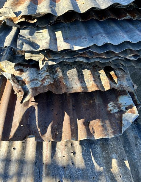 Salvaged from an old Washington State barn. These galvanized steel corrugated roof panels have the perfect rustic patina. Range in length from 4ft to 10ft. Corrugated Iron Roof, Caribbean Market, Galvanized Roof, Corrugated Roof, Metal Roof Panels, Galvanized Roofing, Corrugated Metal Roof, Corrugated Roofing, Steel Roofing