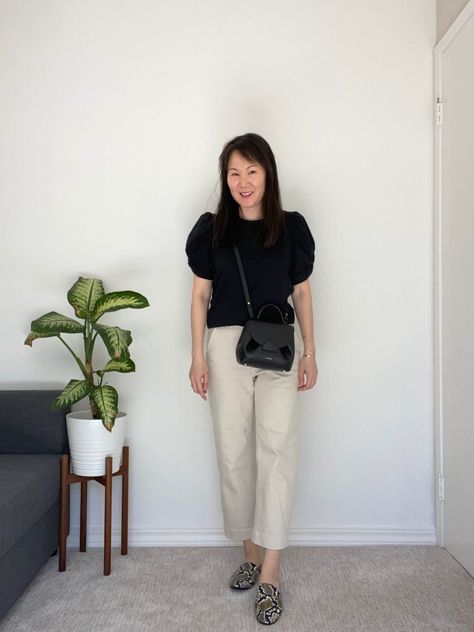 Polene Numero Un Nano Outfit, Polene Numero Un Nano, Plain Black Tee, One Year Later, My Needs, Ethical Brands, Jennifer Fisher, Loafer Mules, Plain Black